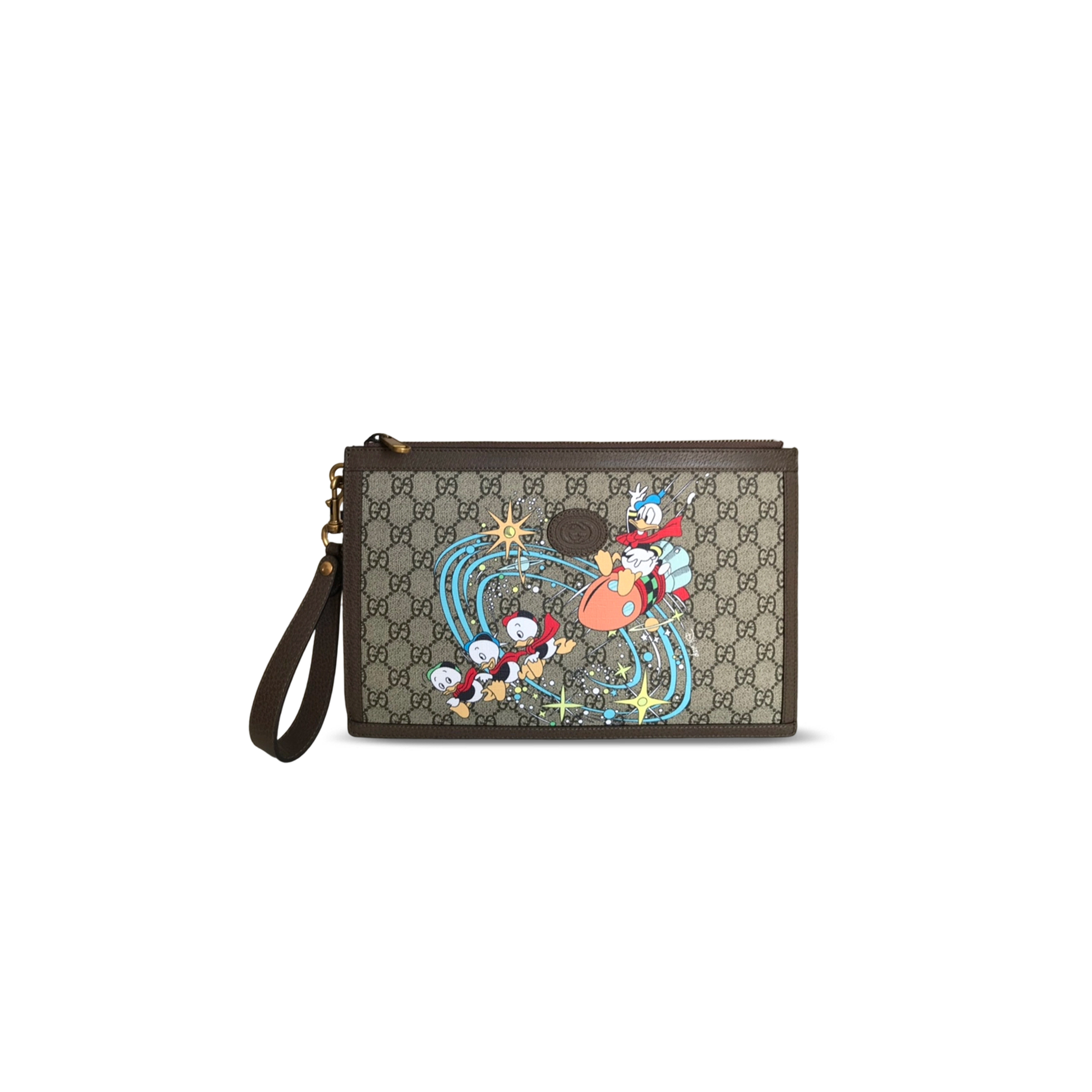 GUCCI DISNEY DONALD DUCK GG SUPREME POUCH 647925 (30.5*21*1.5cm)